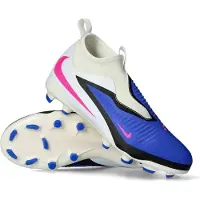 Nike Phantom 6 High Academy Gras / Kunstgras Voetbalschoenen (MG) Kids Blauw Wit Felroze
