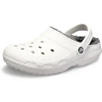Crocs Uni Volwassen Classic Gevoerde Klomp, Wit/Grijs, Maat 33/34 EU