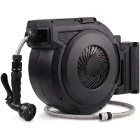 Buxibo Wandslangenbox Tuinslang met haspel 9 Sproei standen Slangenhouder 180° Draaibaar