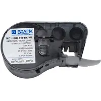 Brady MC1-1000-595-BK-WT tape vinyl | wit op zwart | 25,4mm x 7,62m