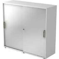 Hjh OFFICE PRO BETA 1753S - Hoogte van de map | 3 OH Schuifwandkast Greeplijst kunststof Wit/Zilver