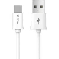 Devia USB Kabel naar USB C 1 meter wit - oplaadkabel - datakabel - zuiver koperdraad