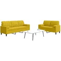vidaXL 3-delige Loungeset met kussens en bolsters fluweel geel