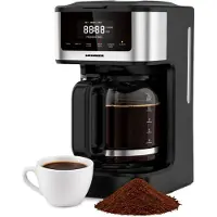 Heinner Digitale Koffiezetapparaat – 1,8 L – 900 W – 12 Koppen – Programmeerbare Timer – Touchbediening – Warm- en Koudzetfunctie – Zelfreinigend – Roestbestendig