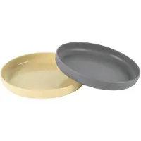 Dantoy baby bordenset bioplastic zand mokka 2-delig duurzaam.