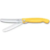 Victorinox Swiss Classic Picnic Knife 6.7838.FC1 Wavy, Yellow, vouwbaar gekarteld groentemes