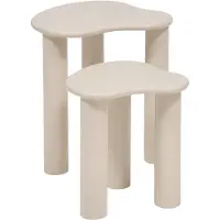 Atmosphera Oloa Salontafel - Set van 2 stuks - 45x45xH51cm - Beige