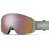 Smith - Skibrillen - 4D Mag Olive Warm Steel / Chromapop Everyday Rose Gold Mirror voor Unisex van Wol - Groen