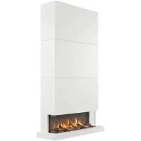 Xaralyn Elektrische wandkachel - Model 120XLW - wit hout - 1400 Watt verwarming - met afstandsbediening - elektrische kachel met 3 zijden - decoratieve kachel