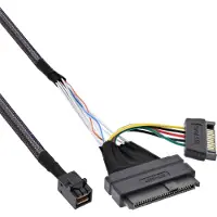 InLine U.2 kabel, SSD met U.2 (SFF-8639) naar SFF-8643 + voeding, 0,75m