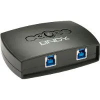 Lindy 2 Port USB 3.0 Switch - Commutateur de partage des périphériques USB - 2 x SuperSpeed USB 3.0 - de bureau