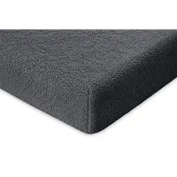 Eleganzzz Hoeslaken Teddy Pluche 35cm Hoekhoogte - anthracite 80/90x200cm