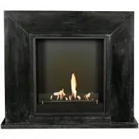 Xaralyn Ethanolhaard - Nero BIU-SBP - zwart gepolijst natuursteen - 3 kW verwarmingscapaciteit - inclusief schoorsteenmantel en inbouwhaard - decoratieve haard