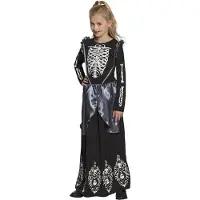 Boland verkleedjurk Skeleton Queen meisjes zwart