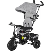 HOMCOM Kinderdriewieler Metaal, Kunststof 95L x 50B x 106H cm Grijs