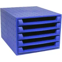 Exacompta THE BOX ladebox A4/A4+ 5 laden open, Forever kobaltblauw, stil, veiligheidsstop
