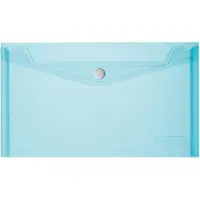 Herlitz Documententas, Documententas, DIN A5, PP, blauw-transparant glashelder, met witte drukknoopsluiting, 0,20 mm (A5)