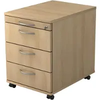 Hjh OFFICE PRO SIGNA AC30 BM - Rolcontainer Hout Eiken met 3 lades Metalen handgreep
