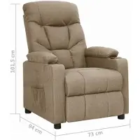 vidaXL Fauteuil verstelbaar stof taupe