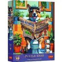 Trefl , Corgi op het toilet, 1000-delige Premium Plus puzzel