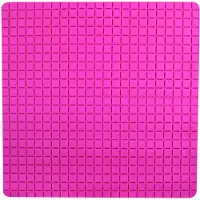 MSV Douche/bad anti-slip mat badkamer - rubber - fuchsia roze - 54 x 54 cm - Badmatjes