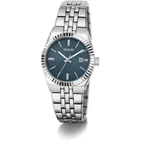 GUESS Vera Quartz Analoog Horloge Silver Tone Kast Gemaakt Van 100% Roestvrij Staal En Een Bandje Van 100% Roestvrij Staal 32 GW1101L1, GW1101L5, GW1102L2, GW1102L3