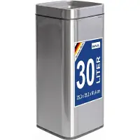 MAUL 9503094: afvalcontainer, MAULprime, 30 liter, roestvrij staal, open model