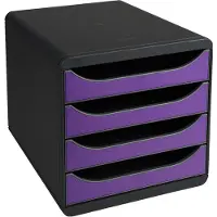 Exacompta 310720D punchy Module rangement 4 tiroirs Gris/Violet
