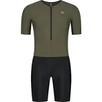 Rogelli Florida Trisuit Korte Mouw - Triathlon Pak Dames en Heren - Zwart/Groen