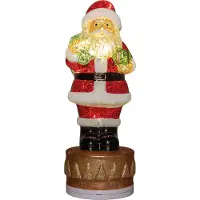 Anna's Collection Sfeerlamp op batterij | Kerstman draaiend op voet | 10,5 x 9,5 x 26 cm | Rood/Wit