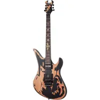 Schecter Synyster Gates Custom Relic Floyd-Rose Sustainiac Pickup - Distressed Satin Black
