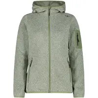 CMP - Women's Jacket Fix Hood Jacquard Knitted 3H19826 - Fleecevest 36, olijfgroen/grijs