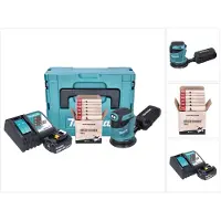 Makita DBO 180 RF1J accu excentrische schuurmachine 18 V 125 mm + 1x accu 3,0 Ah + oplader + Toolbrothers TURTLE schuurset + Makpac