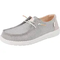HEY DUDE HEYDUDE Wendy Metallic Sparkle Polyester Dames Roségouden Instappers