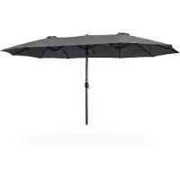 Akord Grote Tuinparasol TILIA / Buitenparasol / Verstelbare Hoogte / UV-bescherming, Waterdicht / Donkergrijs / 460 x 270 x 245 cm