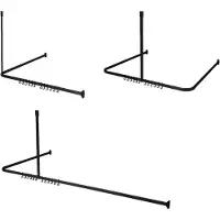 Sealskin Easy Roll - Douchegordijnstangset - Universeel - L en U vorm montage mogelijkheden - 90x90x90 cm - Zwart