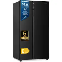Heinner HSBS-HM532NFBKE++ Amerikaanse Koelkast, 532 L, No Frost, Touchbediening, Zwart