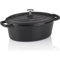 kela Braadpan Calido Met Deksel Ovaal Zwart 29 x 23 cm