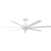 Beacon Lighting Plafondventilator met licht Atlanta wit 142 cm stil Atlanta, dimbaar, wit / opaal, Woon-/ Eetkamer, Kunststof, Modern