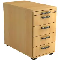 Hjh OFFICE PRO SIGNA SC50 SG - Rolcontainer Beuken Hout met 4 lades Greeplijst kunststof