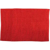 MSV Badkamerkleed/badmat voor op de vloer - rood - 40 x 60 cm - Microvezel - Badmatjes