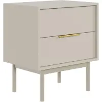 Selsey - VIVIARO - Nachtkastje met twee lades - 54 cm - Grijsbeige