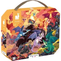 Janod Puzzel Draak - 54 stukjes, kartonnen puzzel voor kinderen
