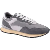 HOFF Heren City Retro Leren Sneakers grijs (43), Plat, Veters, Casual 22602417