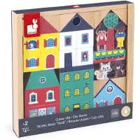 Janod Bouwblokken Stad - Houten speelgoed, bouwpakket voor kinderen,gecertificeerd