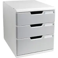 Exacompta MODULO A4-ladebox steengrijs, 3 laden gesloten A4/A4+, stofdicht, stil, veiligheidsstop