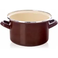 Orion Brown - Kookpan - 2 l - Emaille - Retro - Inductie & Ovenbestendig