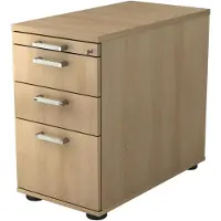 Hjh OFFICE PRO SIGNA SC40 CE - Rolcontainer Hout Eiken met ophangsysteem Chrome metaal handgreep