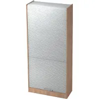 Hjh OFFICE PRO SIGNA R90 RE - Walnoot/Zilver Roldeurkast Hoogte van de map | 5 OH Rail handvat (kunststof)