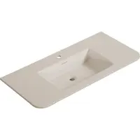 Wiesbaden Laro Wastafelblad 100x48cm Solid Surface - 1 Kraangat - Beige - 8721214112489 - Rechthoekig - Wastafels, Meubelwastafels
